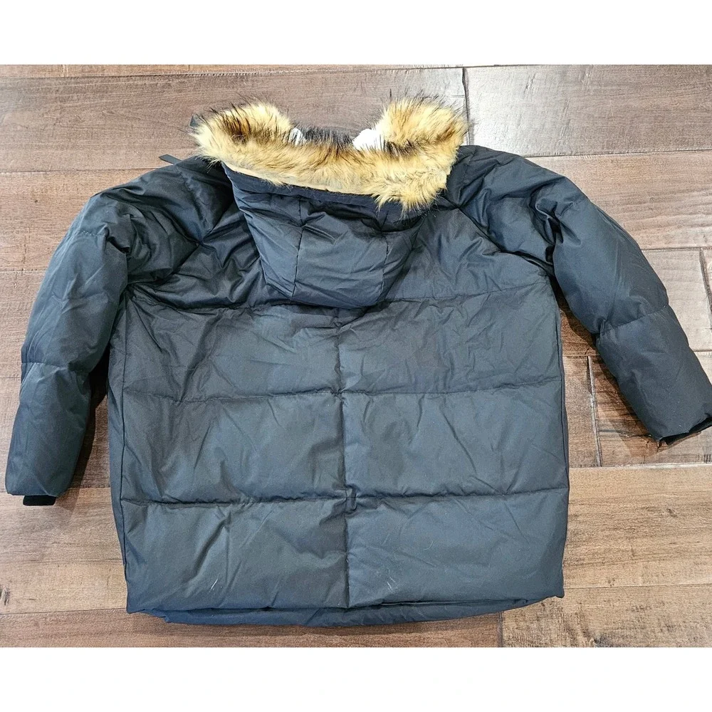 Orolay Ski Lodge Expandable 3XL Black Thickened Down Jacket Faux Fur Hood